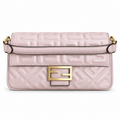 Fendi FF Elongated Shoulder Bag – Jacquard Canvas & Leather Trim, Flap Closure, 27cm