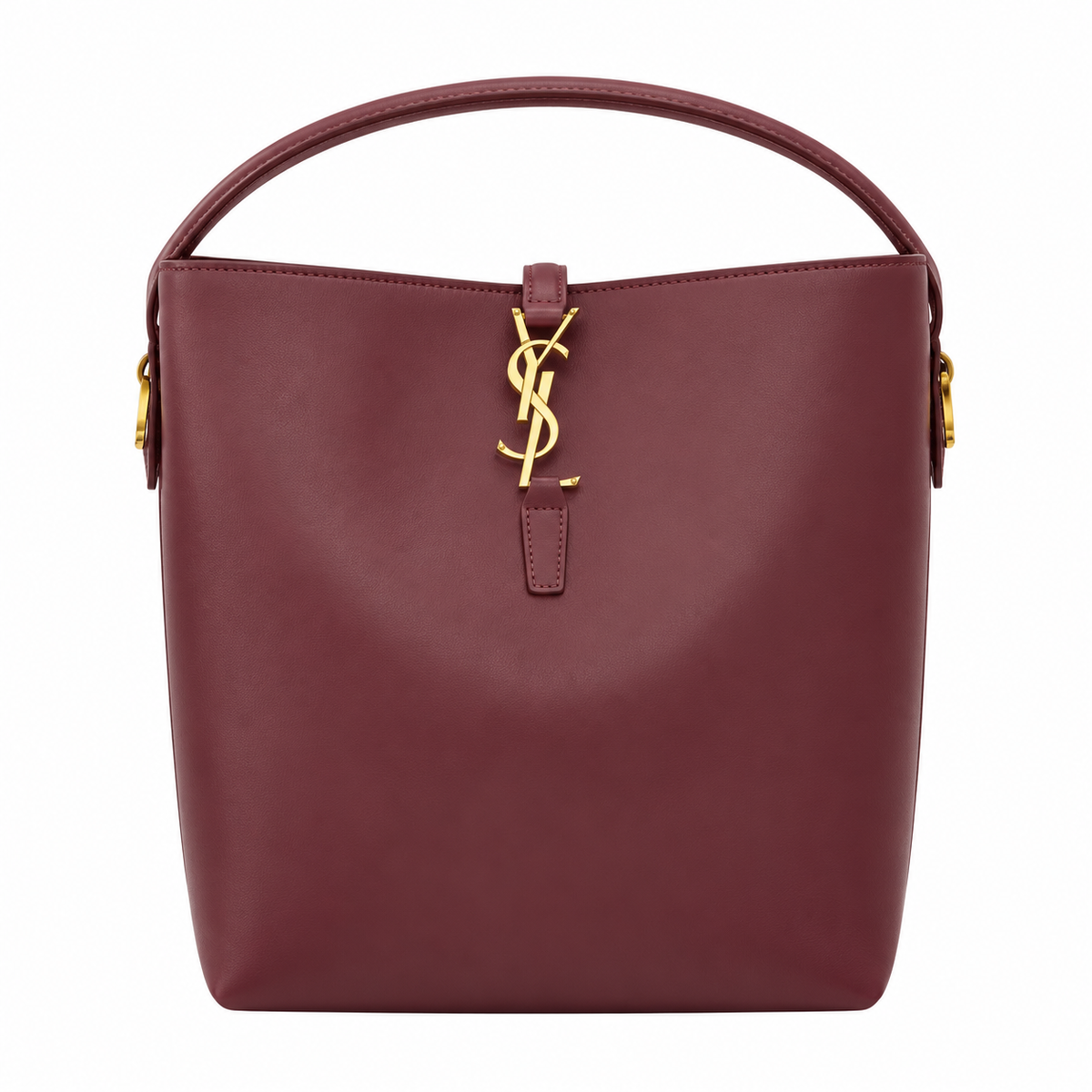 YSL Saint Laurent Le 37 Bucket Bag in Burgundy Smooth Leather