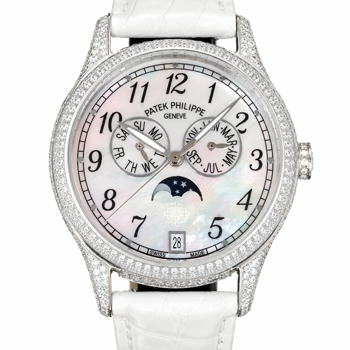 Patek Philippe White Gold Annual Calendar Full Diamond MOP Dial