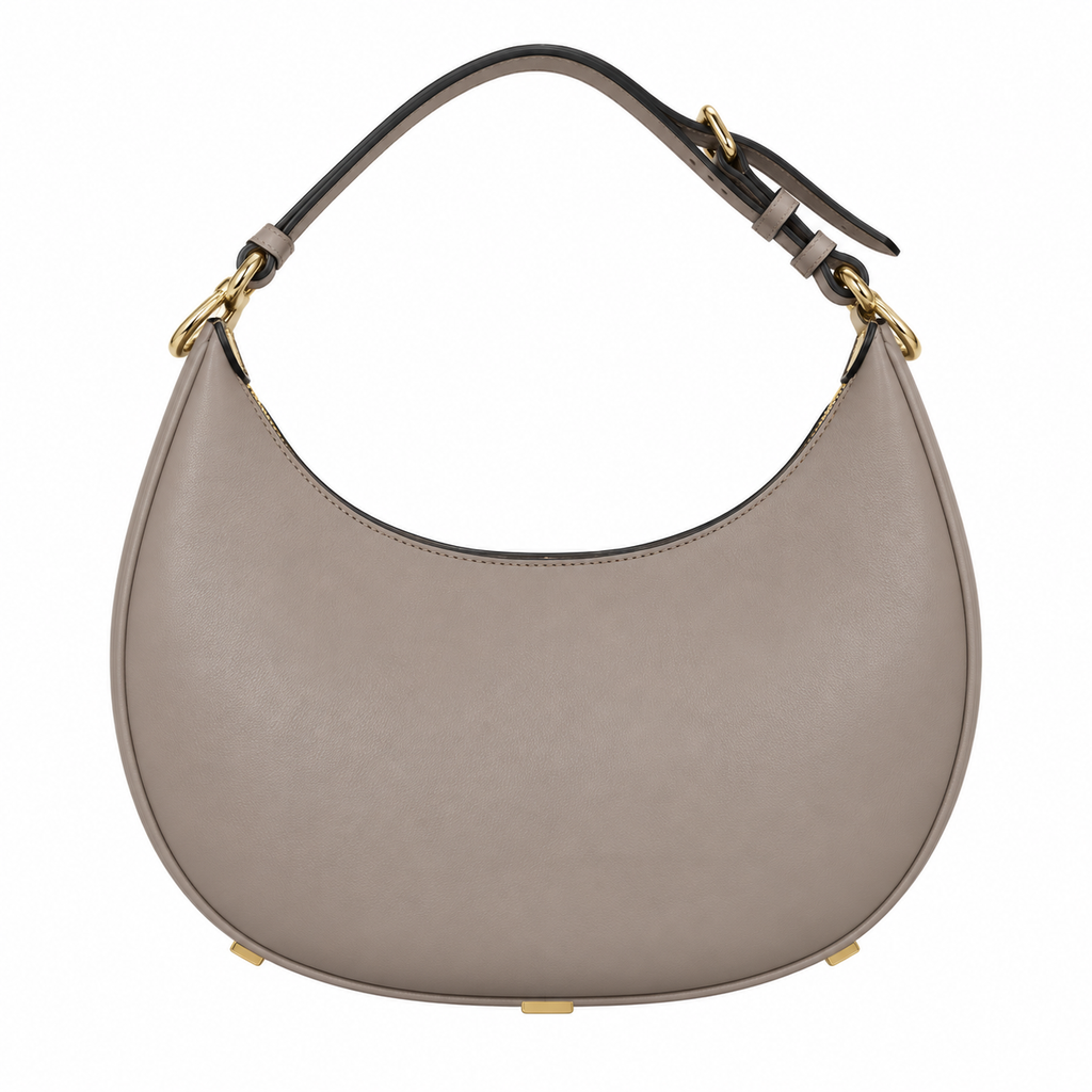 Fendi Fendigraphy Hobo Bag – Greige Smooth Calfskin Crescent Bag