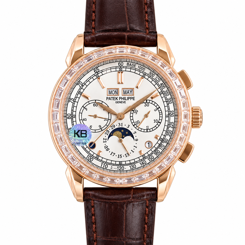 Patek Philippe Grand Complication Perpetual Calendar Chronograph 41mm Rose Gold Diamond Bezel