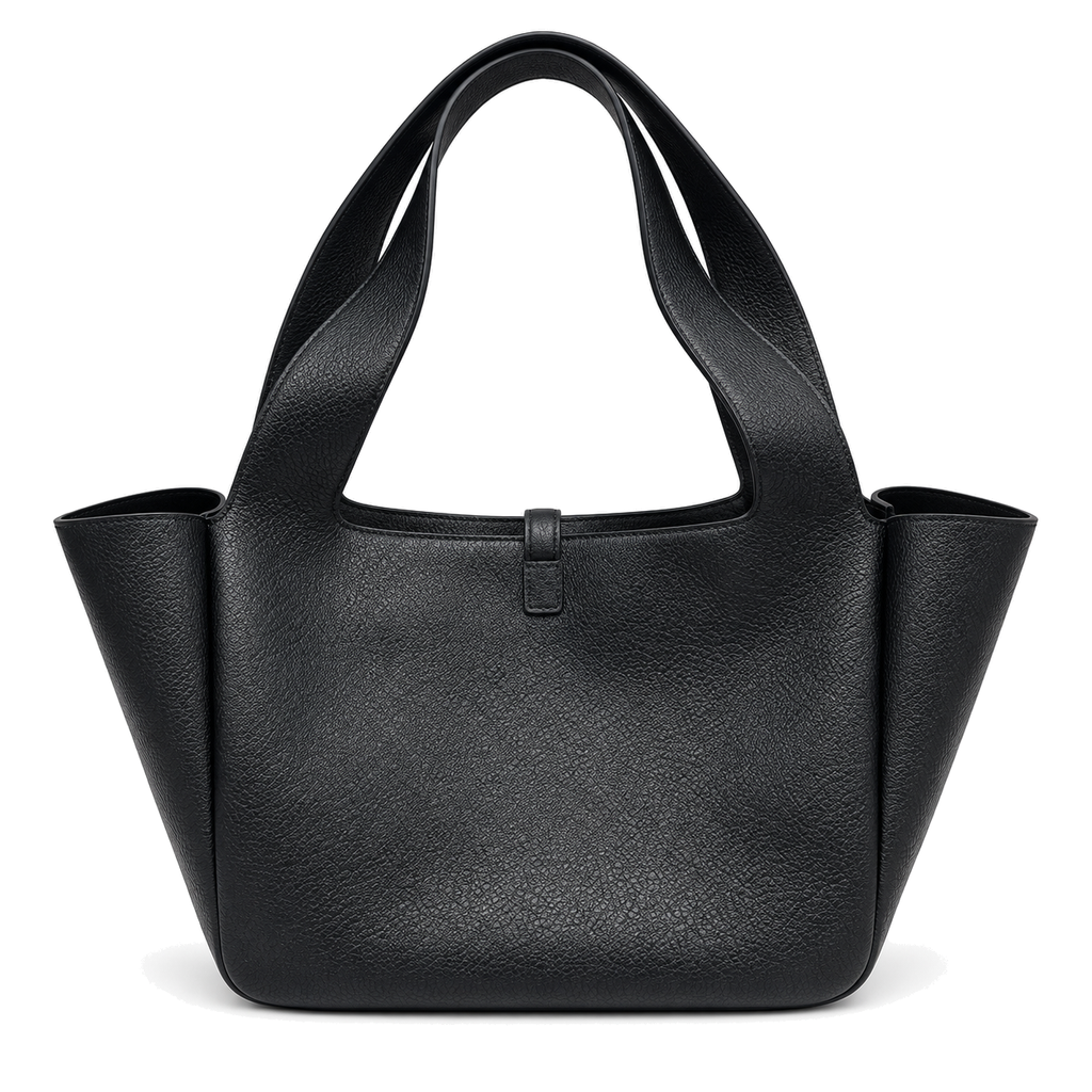 Saint Laurent YSL Bea Tote Bag – Black Grained Leather