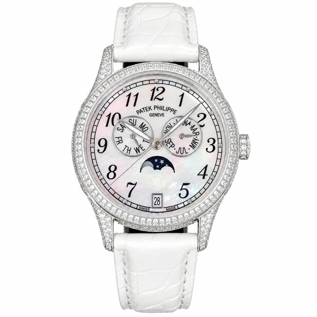 Patek Philippe White Gold Annual Calendar Full Diamond MOP Dial
