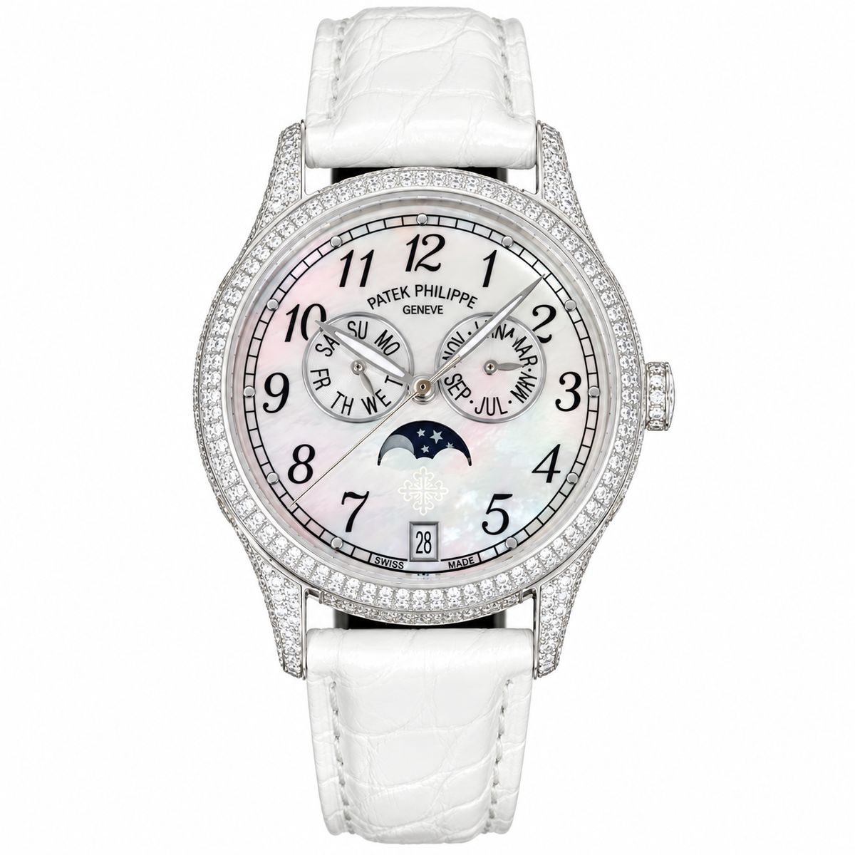Patek Philippe White Gold Annual Calendar Full Diamond MOP Dial