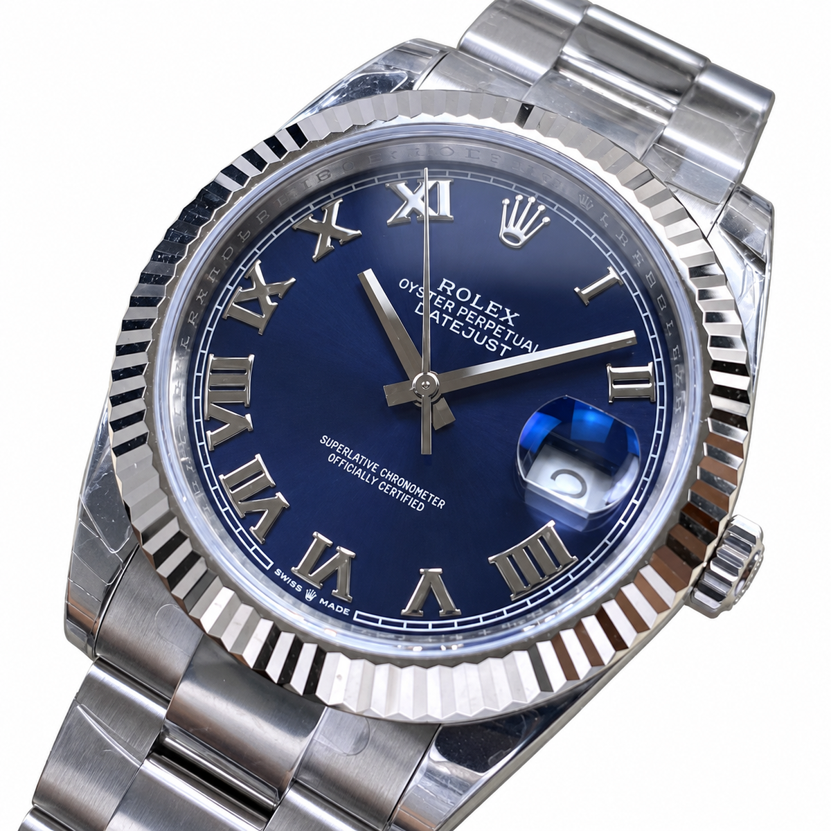Rolex Datejust 41 Steel Blue Roman Dial Oyster