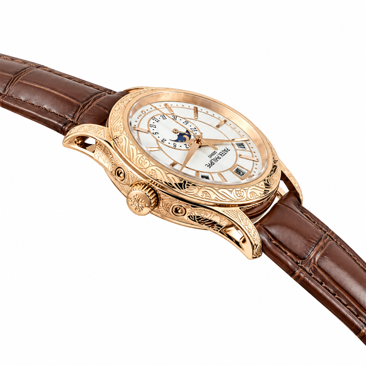 Patek Philippe Annual Calendar Moon Phase 40mm Rose Gold White Dial