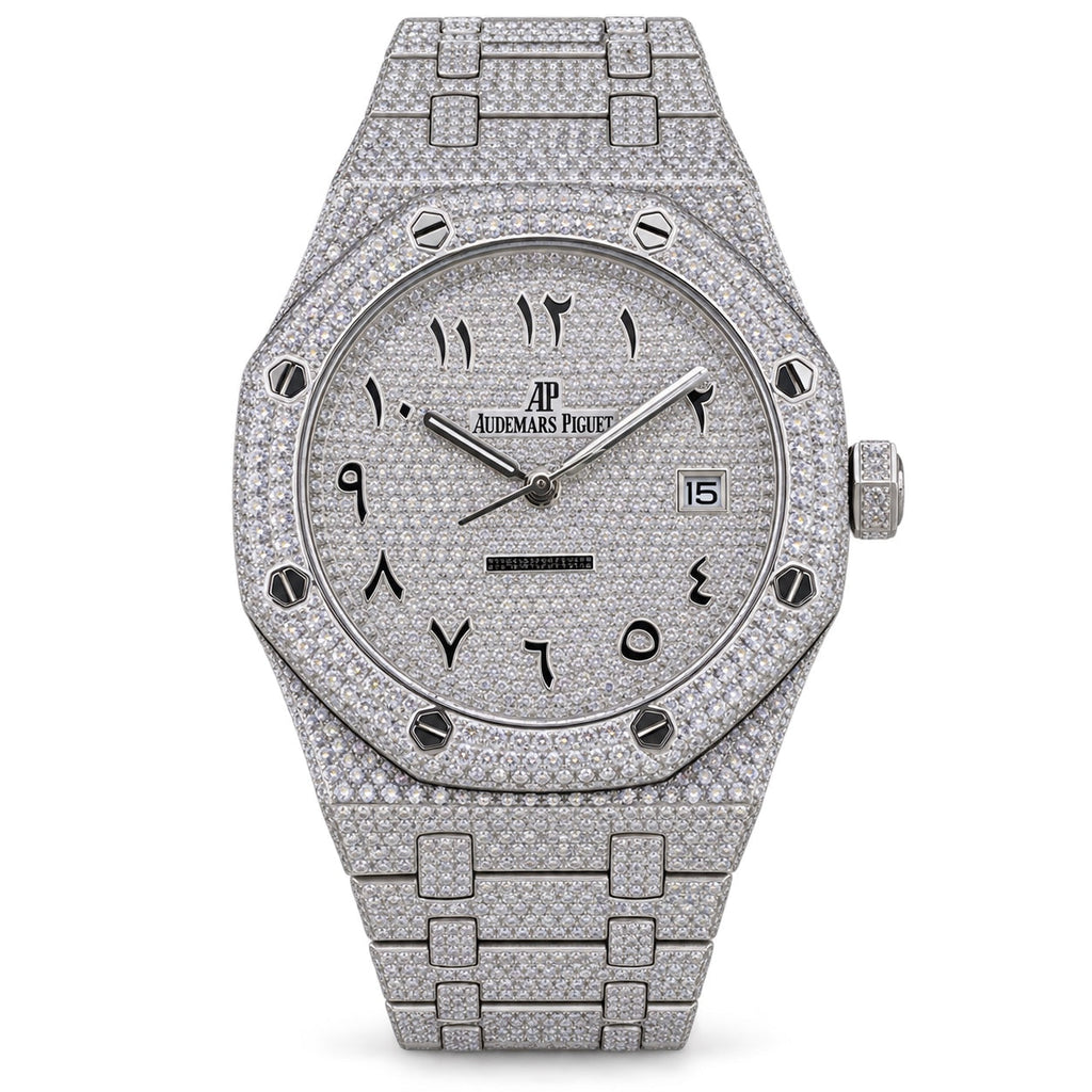 Audemars Piguet Royal Oak Full Diamond Steel Arabic Dial