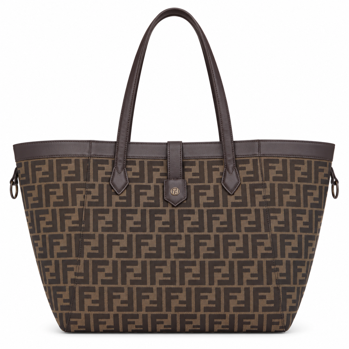 Fendi FF Large Tote Bag – Jacquard Canvas & Leather Handles, 32.5cm