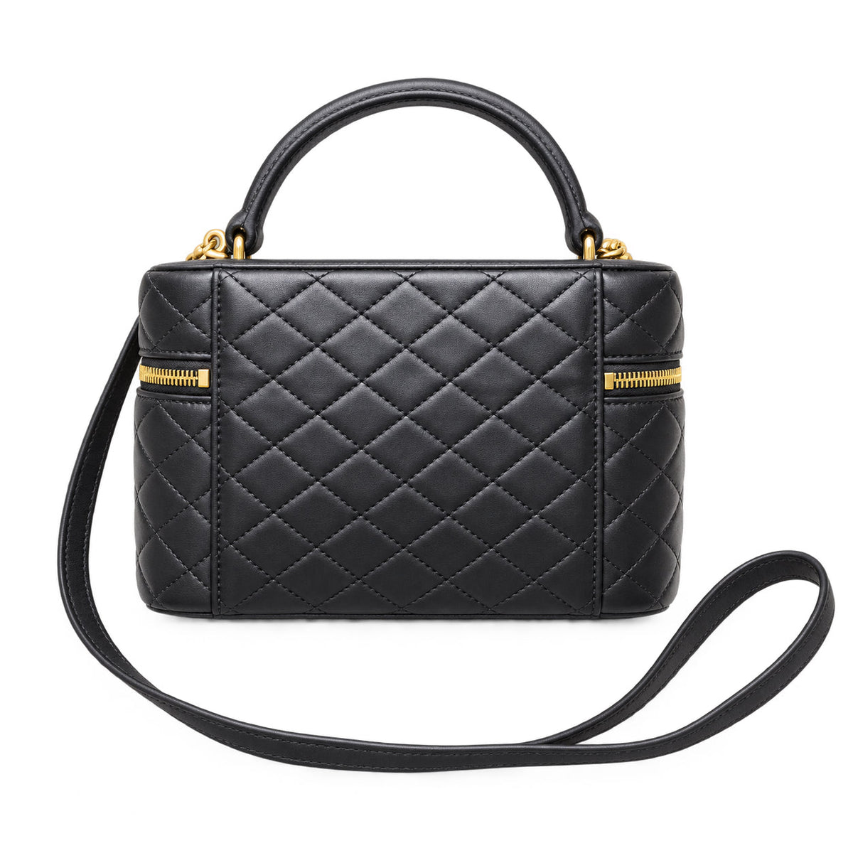 YSL Saint Laurent Quilted Vanity Case Bag Black