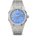 Audemars Piguet Royal Oak Diamond Bezel Light Blue Dial Steel Ladies Watch