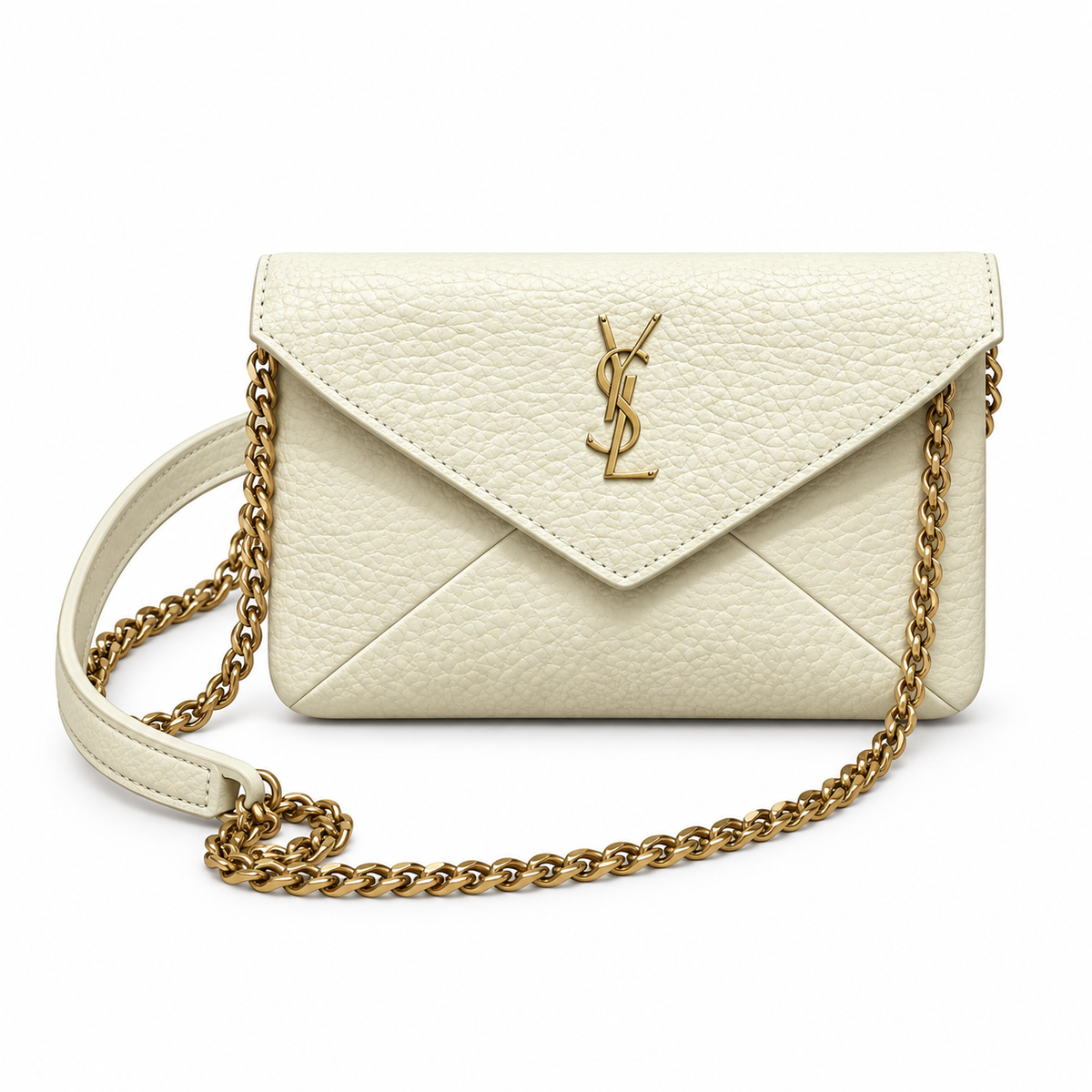 YSL Saint Laurent Envelope Chain Bag Ivory