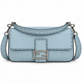 Fendi FF Shoulder Bag – Jacquard Canvas & Leather Trim, Flap Closure, 26cm
