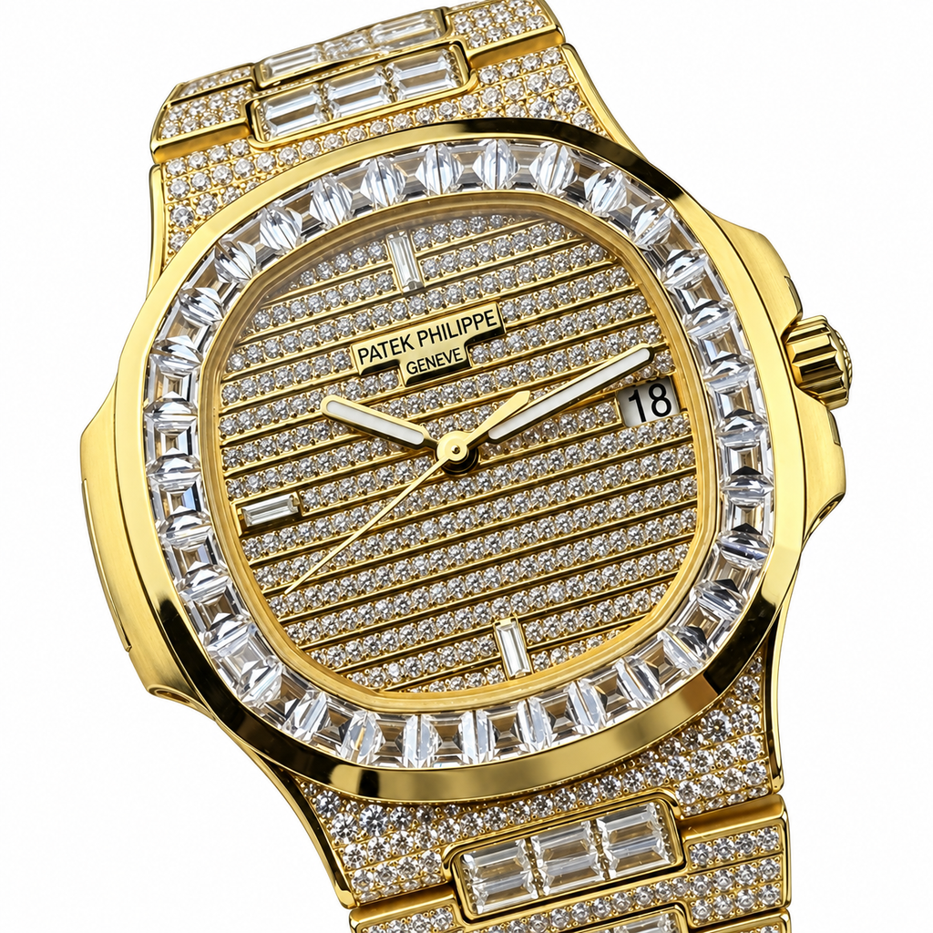 Patek Philippe Yellow Gold Nautilus Full Diamond Bracelet