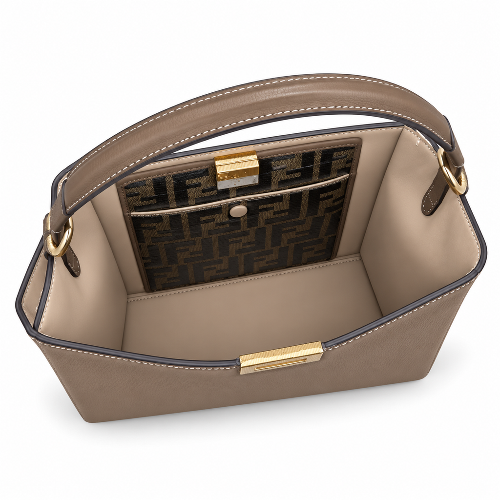 Fendi FF Logo Classic Leather Top Handle Handbag 30cm