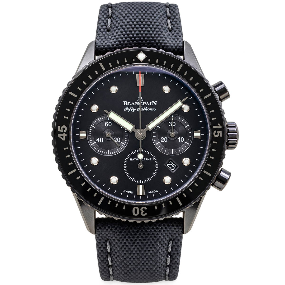Blancpain Fifty Fathoms Bathyscaphe Chronograph – All Black Ceramic Swiss Automatic Dive Watch