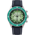 Blancpain Fifty Fathoms Bathyscaphe Chronograph green dial stainless steel case canvas strap