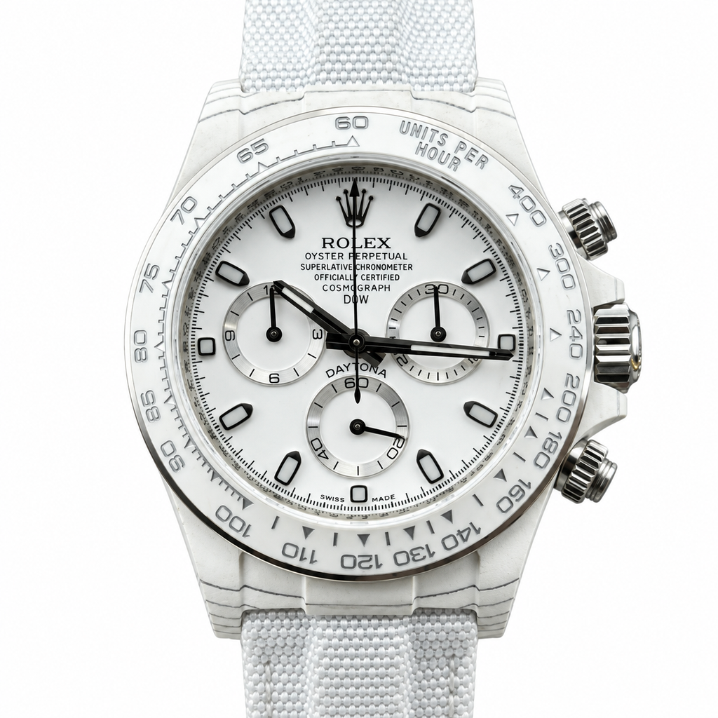 Rolex Daytona Steel White Dial Canvas Strap