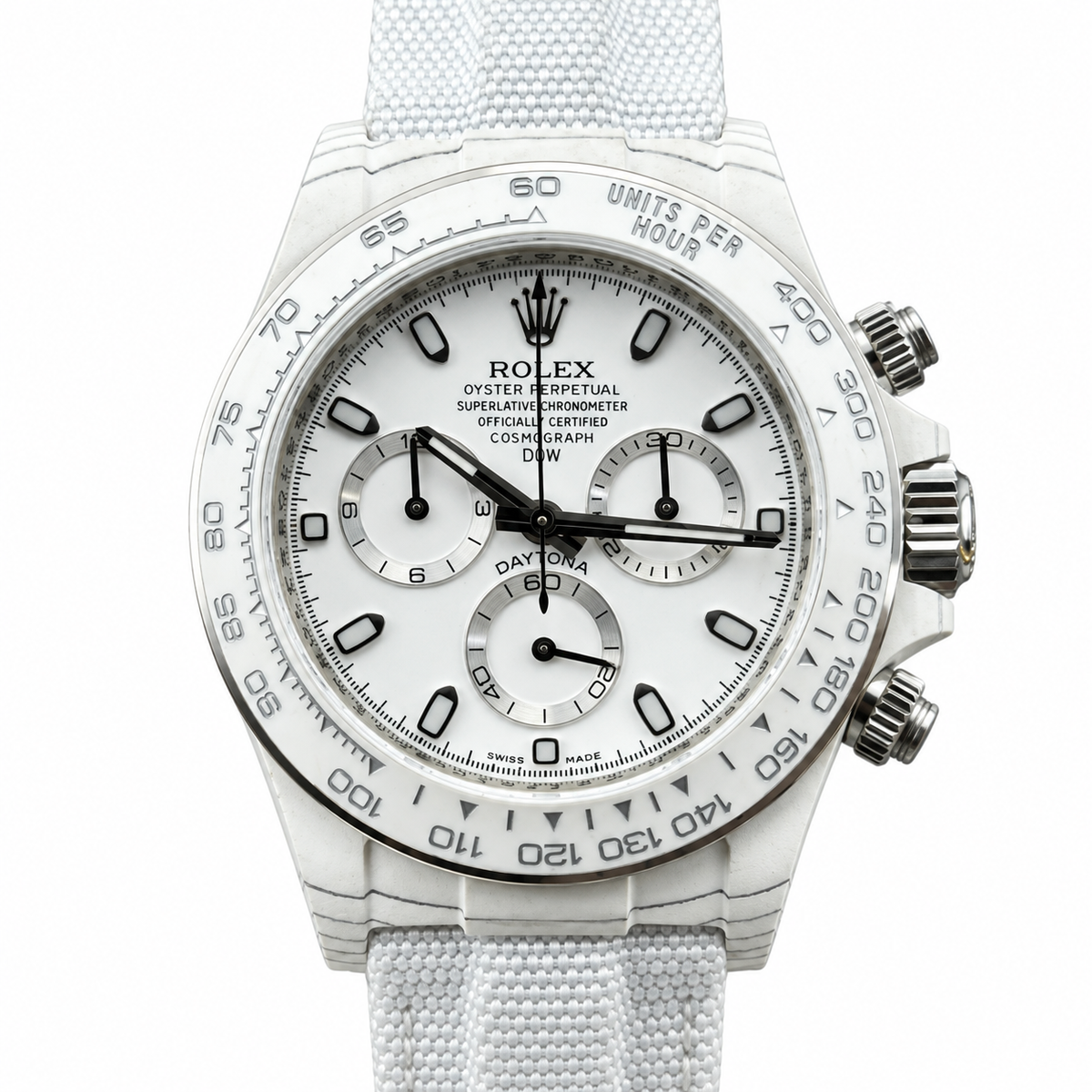 Rolex Daytona Steel White Dial Canvas Strap