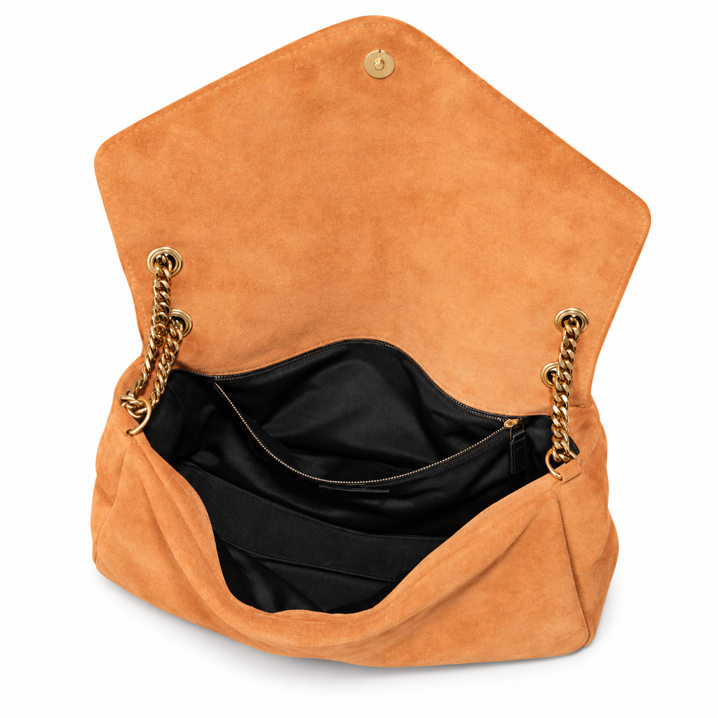 Saint Laurent YSL Calypso Chain Bag – Caramel Suede