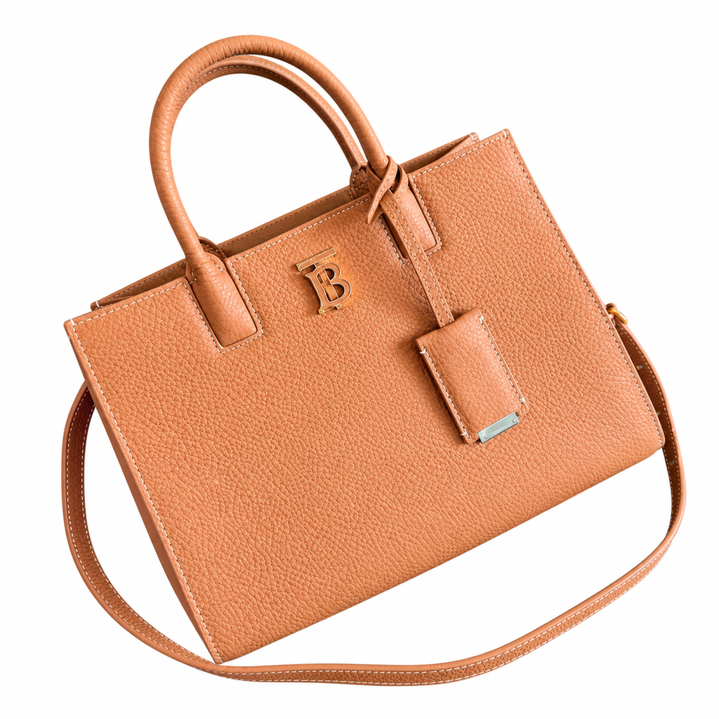 Burberry Caramel TB Monogram Top Handle Bag